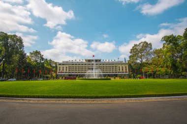 Ho Chi Minh City, Vietnam 'daki Bağımsızlık Sarayı. Bağımsızlık Sarayı, Birleşme Sarayı olarak bilinir ve 1962-1966 yılları arasında inşa edilmiştir..