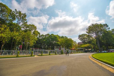 Ho Chi Minh City, Vietnam 'daki Bağımsızlık Sarayı. Bağımsızlık Sarayı, Birleşme Sarayı olarak bilinir ve 1962-1966 yılları arasında inşa edilmiştir..