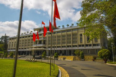 Ho Chi Minh City, Vietnam 'daki Bağımsızlık Sarayı. Bağımsızlık Sarayı, Birleşme Sarayı olarak bilinir ve 1962-1966 yılları arasında inşa edilmiştir..
