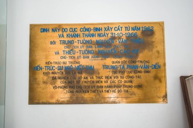 Ho Chi Minh şehri, Vietnam - 16 Şubat 2020: Saigon 'un merkezindeki tarihi bir yapı olan Bağımsızlık Sarayı' nın (Dinh Thong Nhat) iç görünümü.