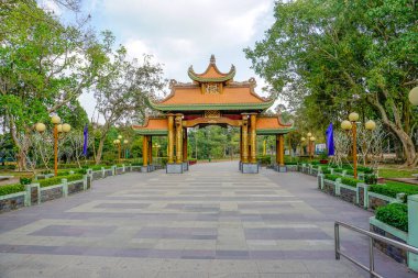 Ben Duoc Tapınağı (Den Ben Duoc), Cu Chi Tüneli, Ho Chi Minh, Cu Chi Tüneli 'nin yanındaki tarihi devrimci bölge, 1975' ten önce Vietnam 'ın ünlü üssü.