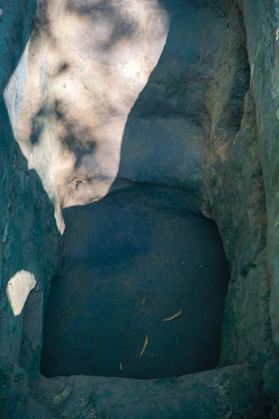 Túnel Chi Lugar Famoso Histórico Guerra Vietnã Exército Cavar Subterrâneo — Fotografia de Stock