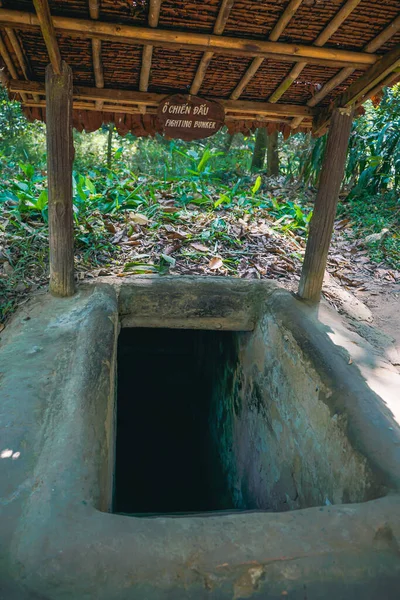 Chi Tunnel Historic Famous Place Vietnam War Army Dig Underground — Stock Photo, Image