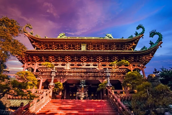 Sunset Kilátás Minh Thanh Pagoda Pleiku Város Gia Lai Tartomány — Stock Fotó