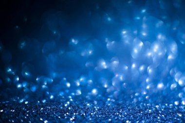 Soyut mavi ışıltı arka plan, parlak parıltı, soyut parıltı - mavi parıltı altın Noel ışıkları ve parlak arka plan
