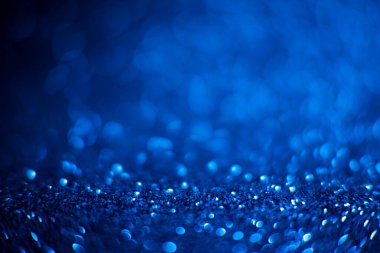 Soyut mavi ışıltı arka plan, parlak parıltı, soyut parıltı - mavi parıltı altın Noel ışıkları ve parlak arka plan