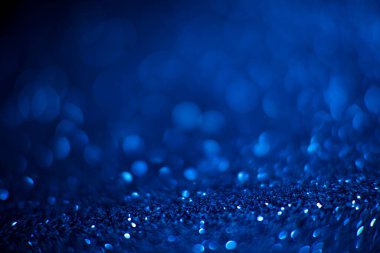 Soyut mavi ışıltı arka plan, parlak parıltı, soyut parıltı - mavi parıltı altın Noel ışıkları ve parlak arka plan