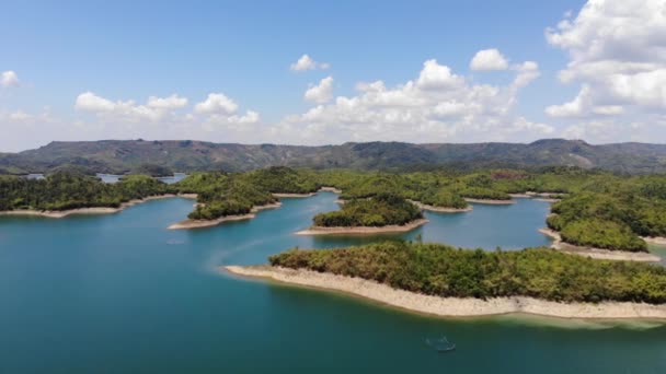 大渡湖或东奈湖的空中景观 越南大农 水力发电水库 — 图库视频影像