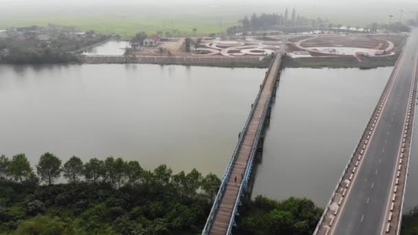 Quang Tri Vietnã Janeiro 2020 Hien Luong Bridge Paralelo Sobre — Vídeo de Stock