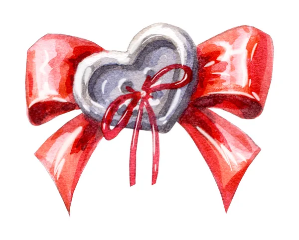 Valentine Day Symbol Watercolor Illustration White Background Heart Love Beautiful — Stock Photo, Image