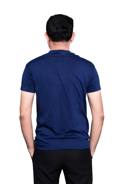 Mann blaues T-Shirt Stockfoto