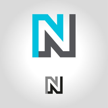 mektup n logo, simge ve simge vektör çizim