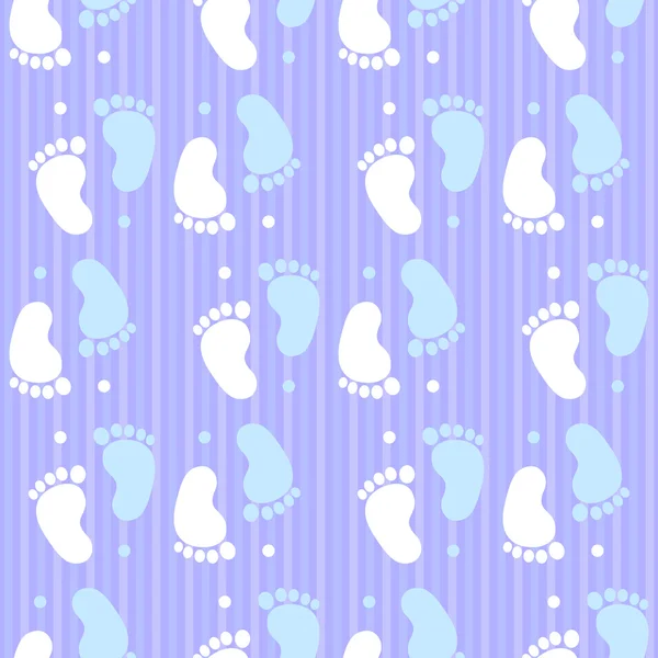 Nahtlose Baby-Fußabdrücke Hintergrund und Muster Vektor Illustration — Stockvektor
