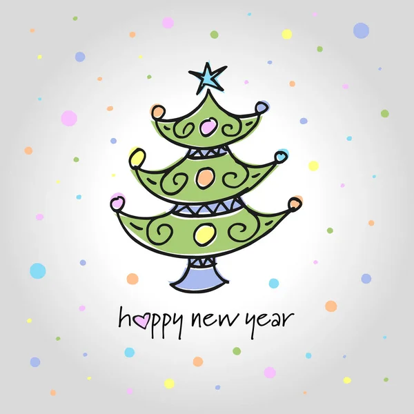 Šťastný Nový rok pozdrav karetní ilustrace — Stockový vektor