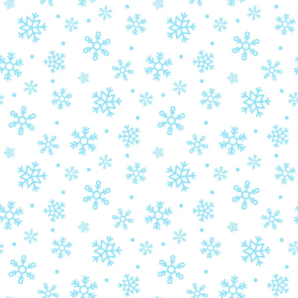 Patrón de copos de nieve sin costura y vector de fondo ilustración — Archivo Imágenes Vectoriales