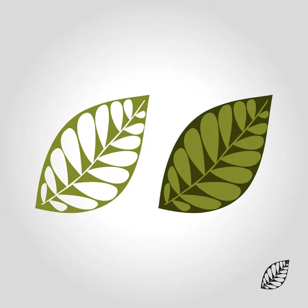 Logotipo de la hoja, icono y vector de símbolo ilustración — Vector de stock