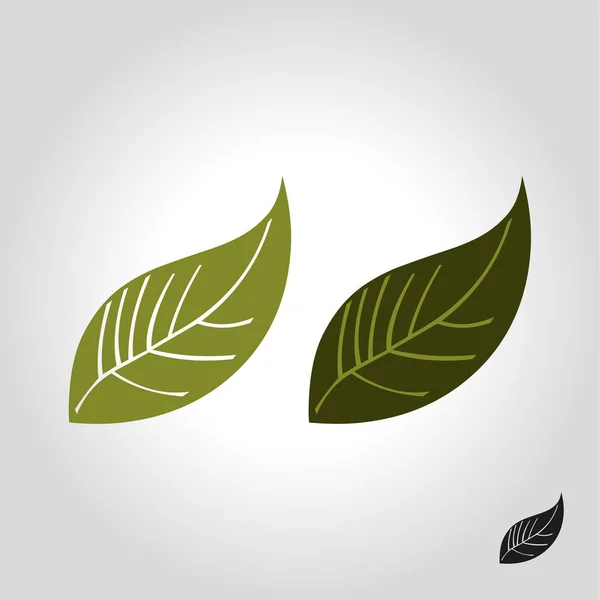 Logotipo de la hoja, icono y vector de símbolo ilustración — Vector de stock