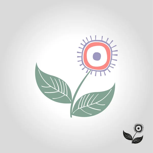 Logotipo de la flor, icono y vector de símbolo ilustración — Vector de stock