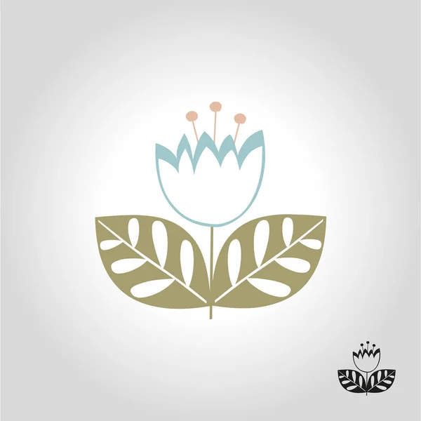 Logotipo de la flor, icono y vector de símbolo ilustración — Vector de stock