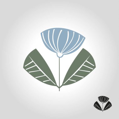 çiçek logosu, simge ve simge vektör çizim