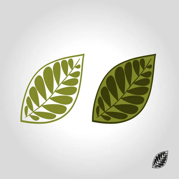 Logotipo de la hoja, icono y vector de símbolo ilustración — Vector de stock