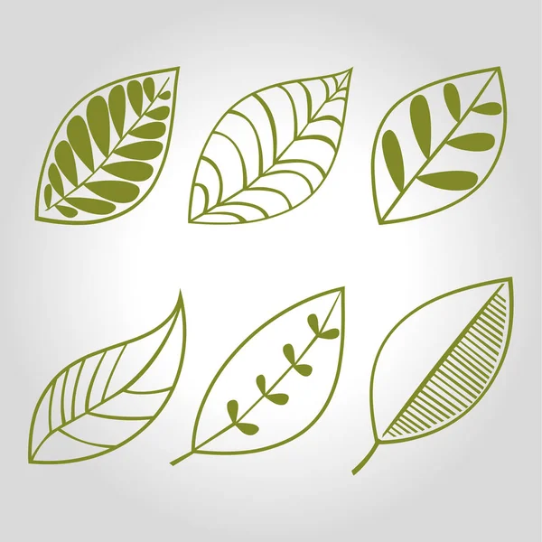 Logotipo de la hoja, icono y vector de símbolo ilustración — Vector de stock