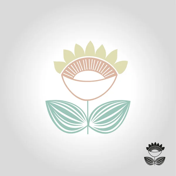 Logotipo de la flor, icono y vector de símbolo ilustración — Vector de stock