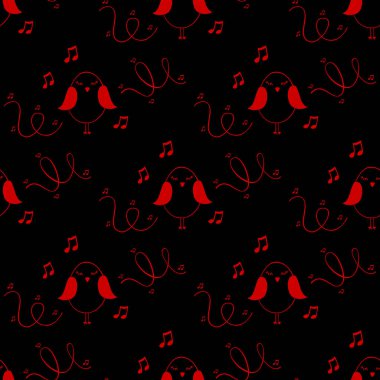 sorunsuz kuş desen ve arka plan illüstrasyon vektör