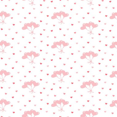 Kusursuz kalp deseni ve arka plan vektör çizimi