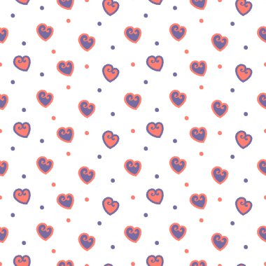 Kusursuz kalp deseni ve arka plan vektör çizimi