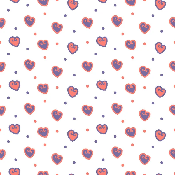 Απρόσκοπτη μοτίβο καρδιά και φόντο διανυσματική απεικόνιση — Διανυσματικό Αρχείο