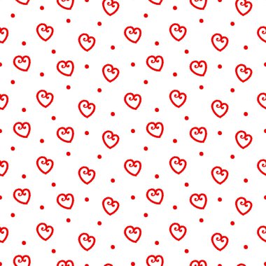 Kusursuz kalp deseni ve arka plan vektör çizimi