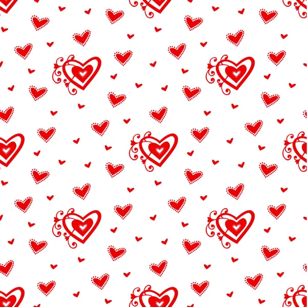 Motif de coeur sans couture et illustration vectorielle de fond — Image vectorielle