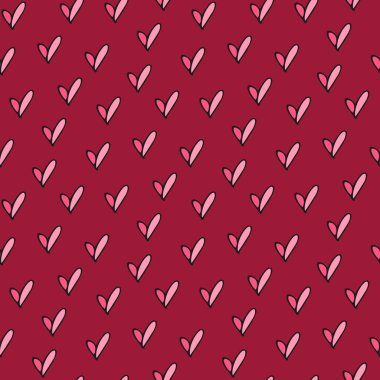 Kusursuz kalp deseni ve arka plan vektör çizimi