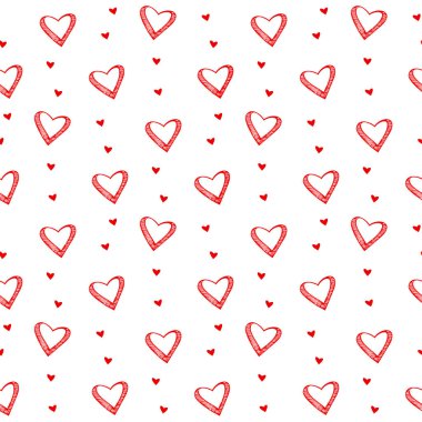 Kusursuz kalp deseni ve arka plan vektör çizimi