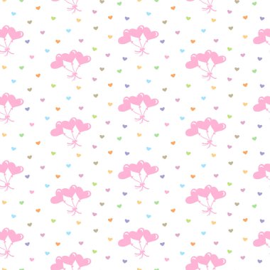 Kusursuz kalp deseni ve arka plan vektör çizimi