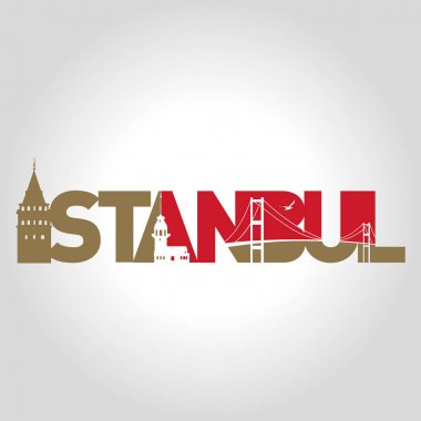 İstanbul logo, simge ve simge vektör çizim