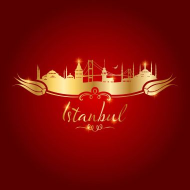 İstanbul logo, simge ve simge vektör çizim