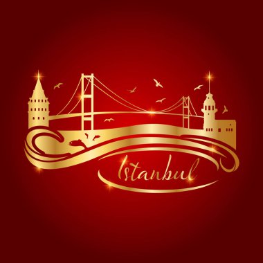 İstanbul logo, simge ve simge vektör çizim