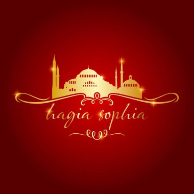 İstanbul Ayasofya Ayasofya Camii logosu, simge ve simge vektör çizim