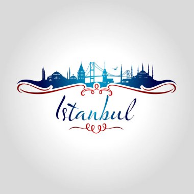 İstanbul logo, simge ve simge vektör çizim