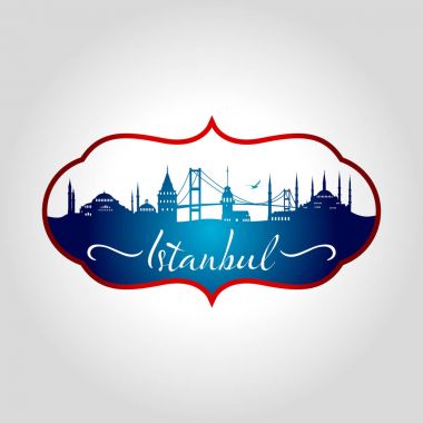 İstanbul logo, simge ve simge vektör çizim