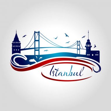 İstanbul logo, simge ve simge vektör çizim