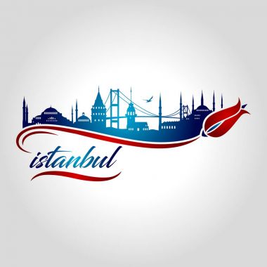 İstanbul logo, simge ve simge vektör çizim