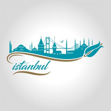 İstanbul logo, simge ve simge vektör çizim