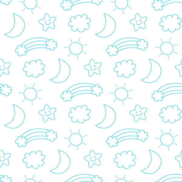 Motif de ciel sans couture et illustration vectorielle de fond — Image vectorielle
