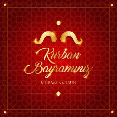 Kurban Bayramı, Kurban Bayramı-mübarek tebrik kartı vektör çizim İslam Festivali