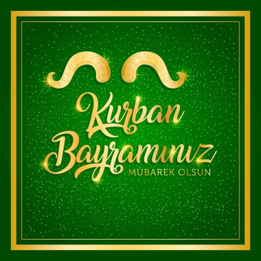 Kurban Bayramı, Kurban Bayramı-mübarek tebrik kartı vektör çizim İslam Festivali
