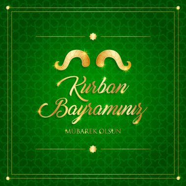 Kurban Bayramı, Kurban Bayramı-mübarek tebrik kartı vektör çizim İslam Festivali