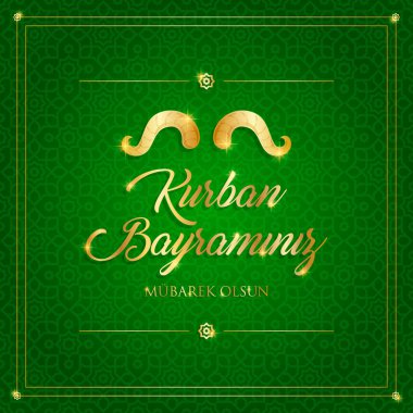 Kurban Bayramı, Kurban Bayramı-mübarek tebrik kartı vektör çizim İslam Festivali